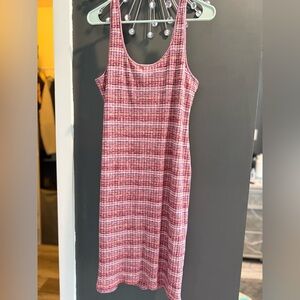 Forever 21 Pink and White Midi Dress